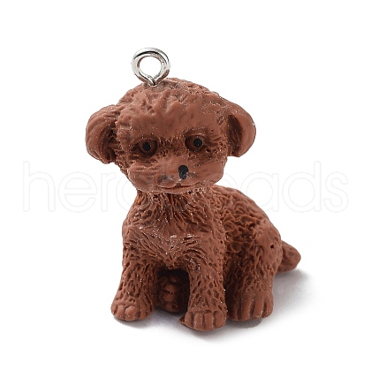 Opaque Resin Dog Pendants RESI-P033-A04-1