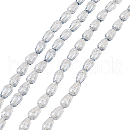 Electroplate Transparent Glass Beads Strands EGLA-TA0001-02B-1