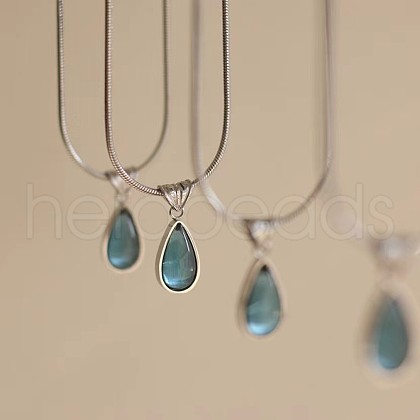 Alloy Resin Teardrop Pendant Necklaces for Women FS-WGAA4C8-01-1
