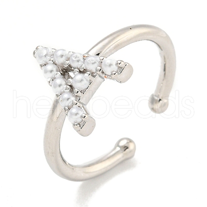 Rack Plating Brass Open Cuff Rings for Women RJEW-F162-01P-A-1
