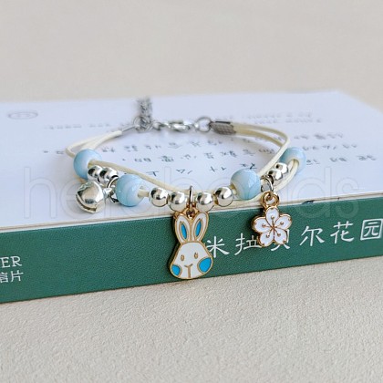 Cute Cartoon Alloy Enamel Multi-strand Charm Bracelets WG000A8-09-1