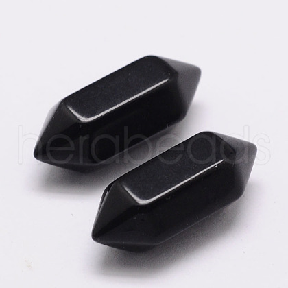 Mother's Day Gifts Faceted No Hole Natural Black Obsidian Healing Stones G-K034-20mm-02-1