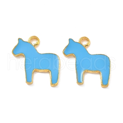 Alloy Enamel Animal Horse Pendants ENAM-M004-06G-1