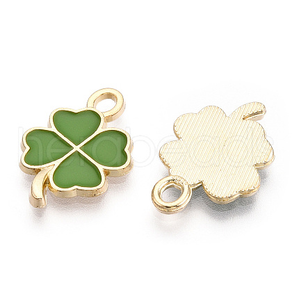 Rack Plating Alloy Enamel Pendants ENAM-N055-088-08LG-1