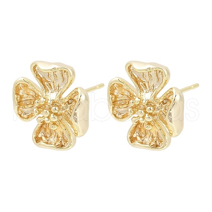 Brass Stud Earring Findings KK-Z099-05G-02-1