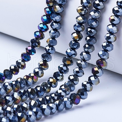 Electroplate Glass Beads Strands EGLA-A034-P2mm-B01-1