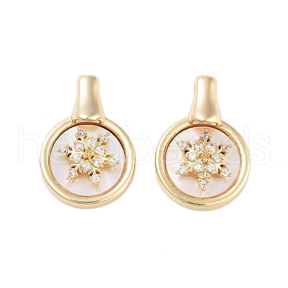 Brass Micro Pave Clear Cubic Zirconia Pendants KK-Z059-11G-1