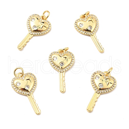 Brass Micro Pave Cubic Zirconia Pendants KK-E015-24G-1