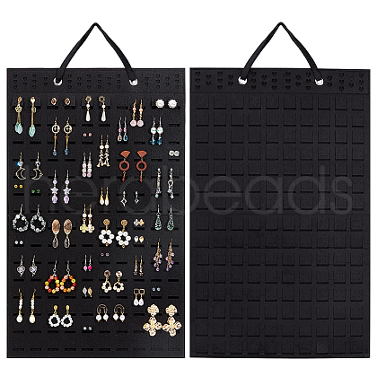 Wool Felt Jewelry Earring Organizer Hanging Bags AJEW-WH0419-44A-1