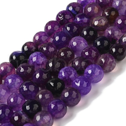 Dyed & Heated Natural Dragon Veins Agate Beads Strands G-P539-A01-18-1