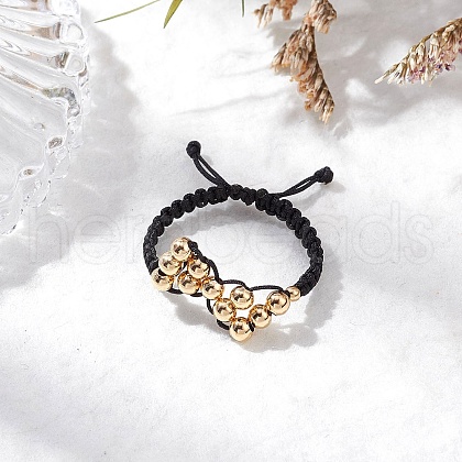 Nylon Braided Adjustable Rings RJEW-TA00192-1