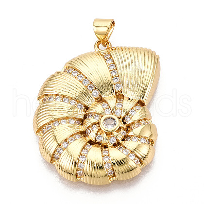 Brass Micro Pave Cubic Zirconia Pendants KK-N268-01G-1