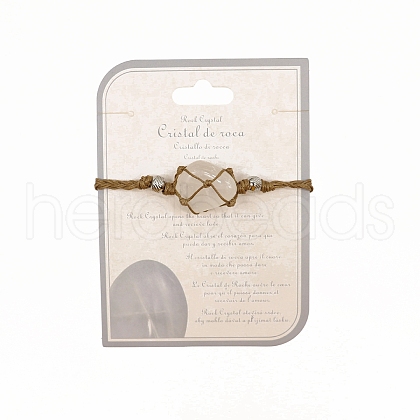 Natural Agate Macrame Pouch Braided Bead Bracelet FIND-PW0023-01G-1