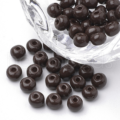 6/0 Baking Paint Glass Seed Beads SEED-Q025-4mm-N18-1