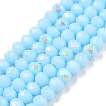 Electroplate Opaque Solid Color Glass Beads Strands EGLA-A044-P3mm-L06-1