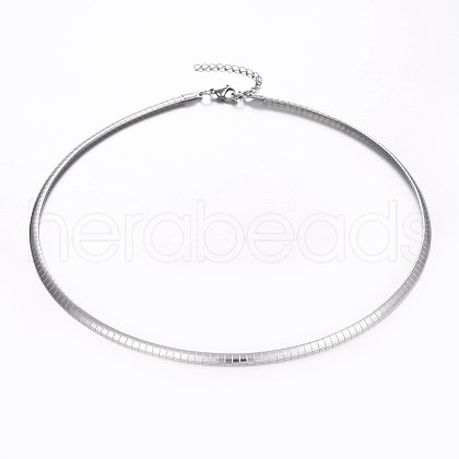 Non-Tarnish 304 Stainless Steel Chain Necklaces NJEW-I205-02P-4MM-1