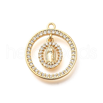 Brass Micro Pave Cubic Zirconia Pendants KK-G519-07G-03-1
