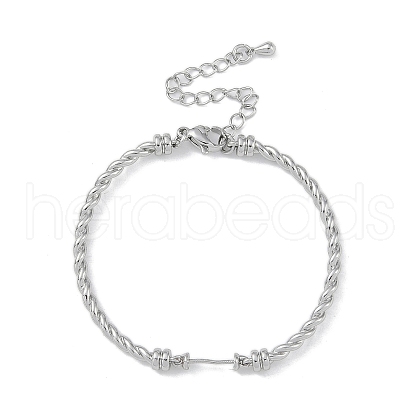 Brass Twisted Chain Bracelet Making KK-U020-14P-1