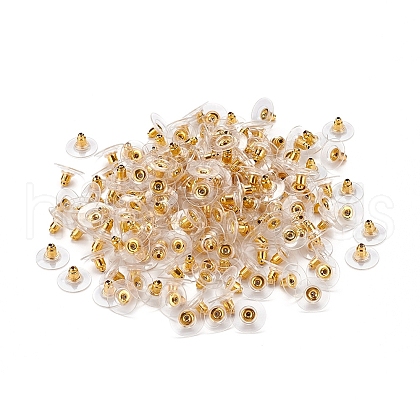 100 Pairs Brass Bullet Clutch Earring Backs KK-YW0001-32-1