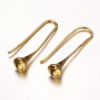 Brass Earring Hooks X-KK-D526-46-1