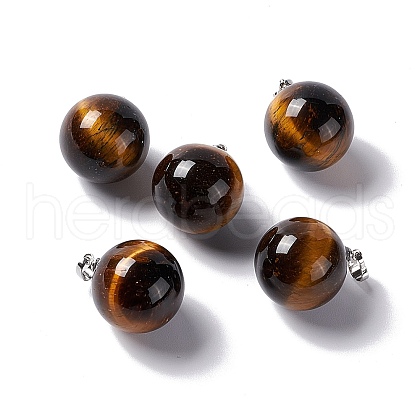 Natural Tiger Eye Pendants G-G926-02P-03-1