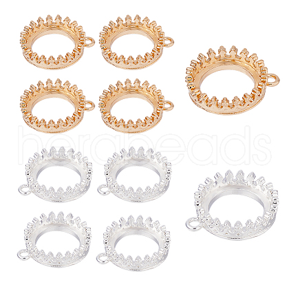 SUPERFINDINGS 10Pcs 2 Colors Electroplating Brass Pendant Cabochon Settings KK-FH0007-83-1