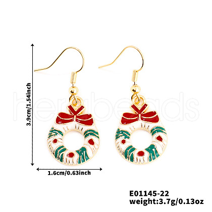 Christmas Theme Brass Dangle Earrings IP2522-22-1