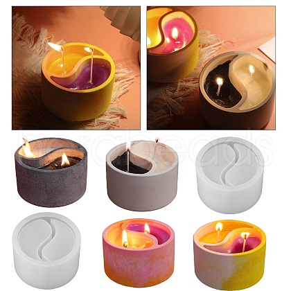 Taichi Yin Yang DIY Candle Cups Silicone Molds DIY-G098-03-1