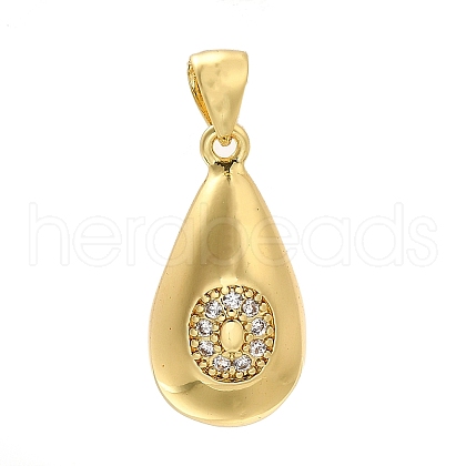 Rack Plating Brass Micro Pave Cubic Zirconia Pendants KK-L226-102G-O-1