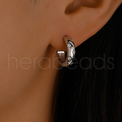 S925 Sterling Silver C-Shaped Stud Earrings RL1507-2-1