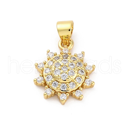 Brass Micro Pave Cubic Zirconia Pendants KK-U066-11G-1