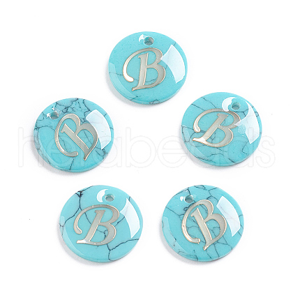 Synthetic Turquoise Charms G-L561-001B-1