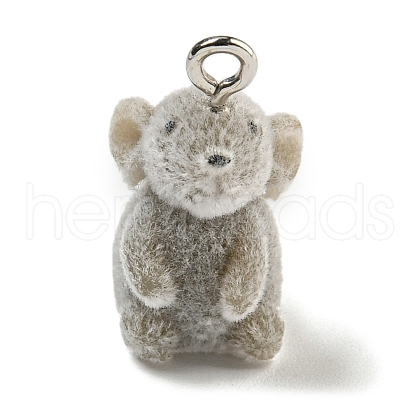 Flocking Resin Cute Pendants RESI-L043-01P-03-1