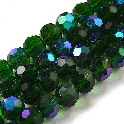 Electroplate Transparent Glass Beads Strands EGLA-A035-T8mm-L10-1