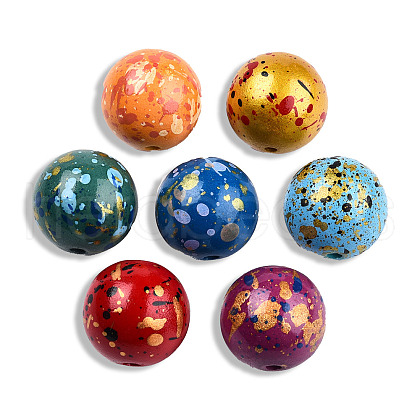 Spray Painted Resin Beads RESI-N034-19-V-M-1