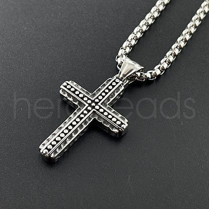 Hip-hop Stainless Steel Cross Pendant Nnecklaces for Men UP4628-1