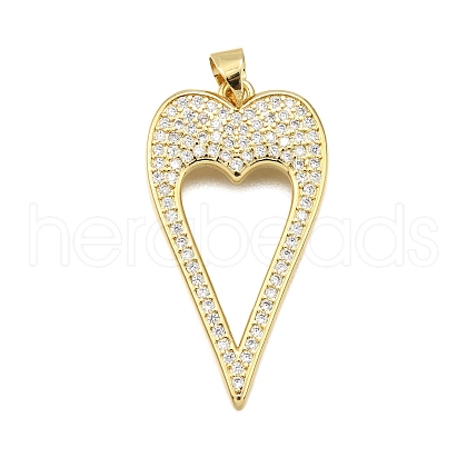 Brass Micro Pave Cubic Zirconia Pendants KK-K401-05A-G-1