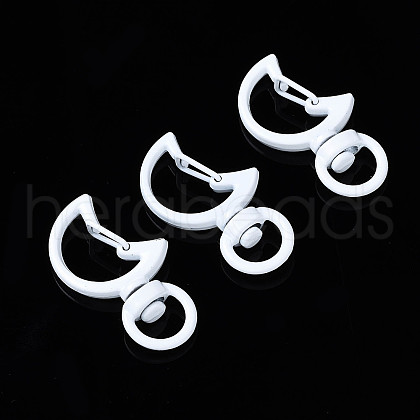 Spray Painted Eco-Friendly Alloy Swivel Snap Hooks Clasps PALLOY-T080-13M-NR-1