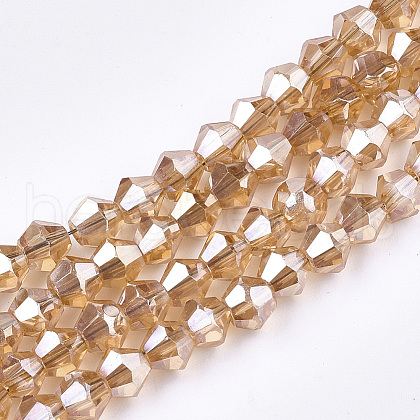 Electroplate Glass Bead Strands EGLA-R094-3mm-12-1
