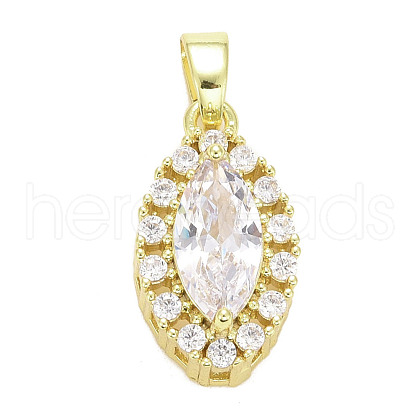 Brass Micro Pave Cubic Zirconia Pendants KK-E277-07G-02-1