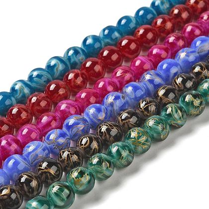 Baking Painted Glass Bead Strands DGLA-Z001-03A-1