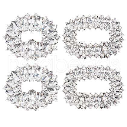   4Pcs 2 Style Alloy Crystal Rhinestone Shoe Decorations AJEW-PH0011-49P-1