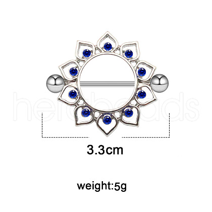 304 Stainless Steel & 316 Surgical Stainless Steel Nipple Rings WG3B98F-03-1