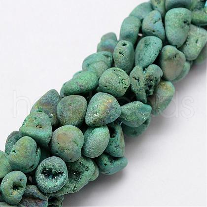 Electroplated Natural Quartz Beads Strands G-K109-03-C-1