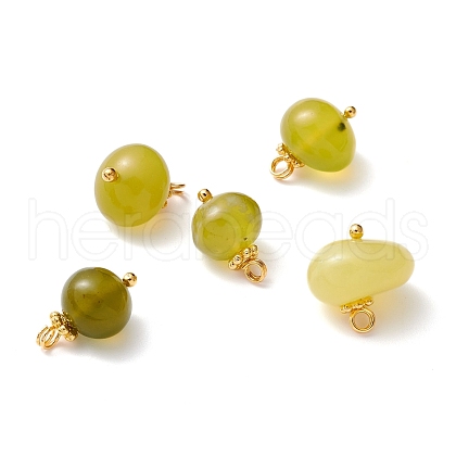 Natural Olive Jade Charms PALLOY-JF01092-04-1