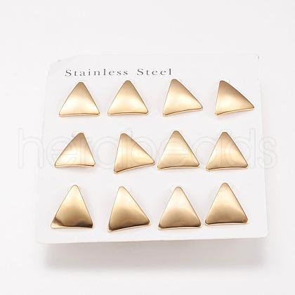 304 Stainless Steel Stud Earrings EJEW-F113-13G-1