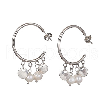 304 Stainless Steel Half Hoop Earrings EJEW-JE05590-02-1