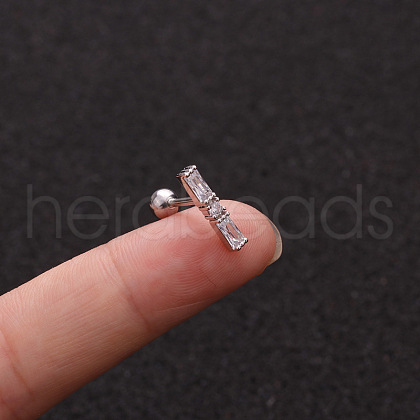Brass Micro Pave Clear Cubic Zirconia Cartilage Earrings for Women WGD0011-15-1