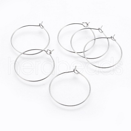 316 Surgical Stainless Steel Hoop Earring Findings STAS-P221-01B-P-1