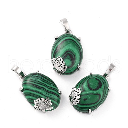 Synthetic Malachite Pendants G-C235-03B-RS-1